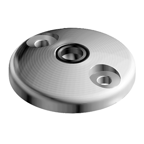 Base SS BDH pour pieds à rotule, rotule 15
