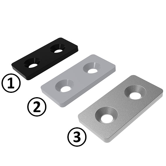 Connection Plate ST Rectangular 2 Hole, 1 Slot Version