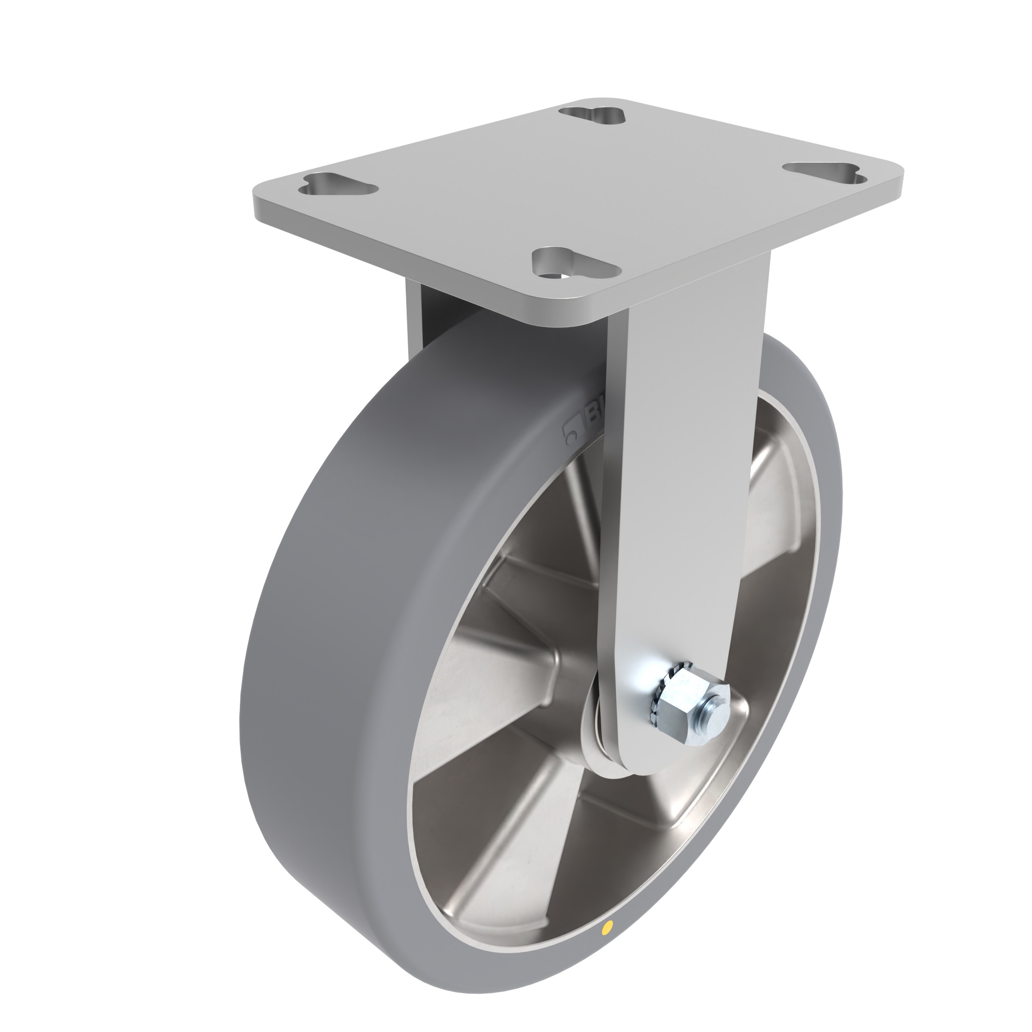 Rueda fija de uso rudo Ø 200 con placa de montaje 40 / 45 098F200EH129105ESD – imagen del producto