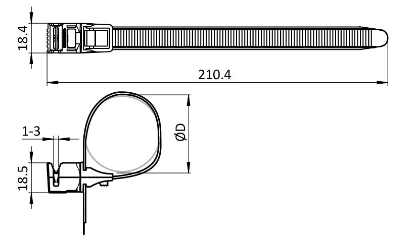 Fixing Tie Edge Clip 0°/45°/90°