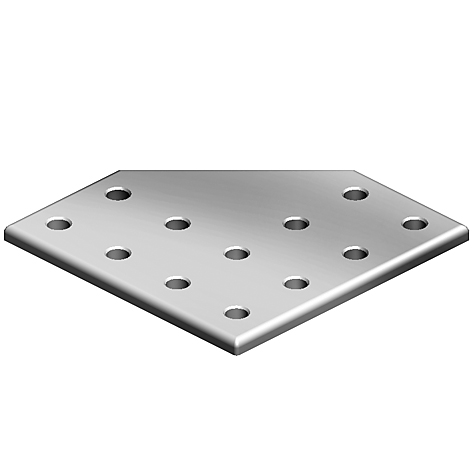 Connection Plate AL L 12 Hole, 2 Slots Version – product image
