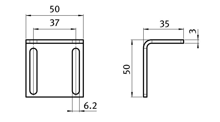Befestigungswinkel für Kugelschnäpper 30 – technische Zeichnung