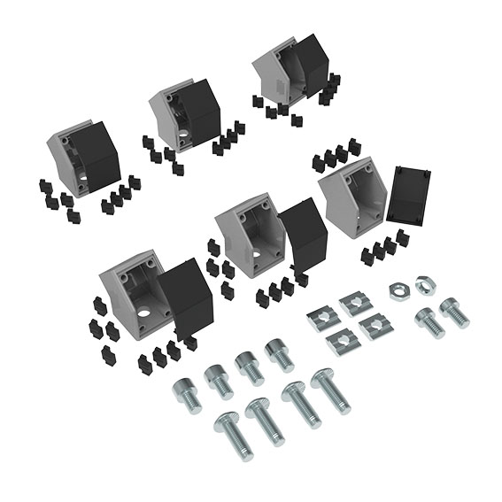 Monorail connecteur à 45° pour jambes de force du poteau (Kit) – image du produit