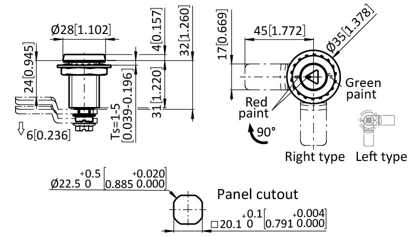 Large Compression Latch, 22.5 / 31, with Indicator, SS