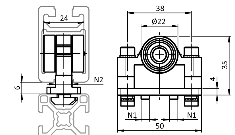 Trolley (Set) – plano técnico