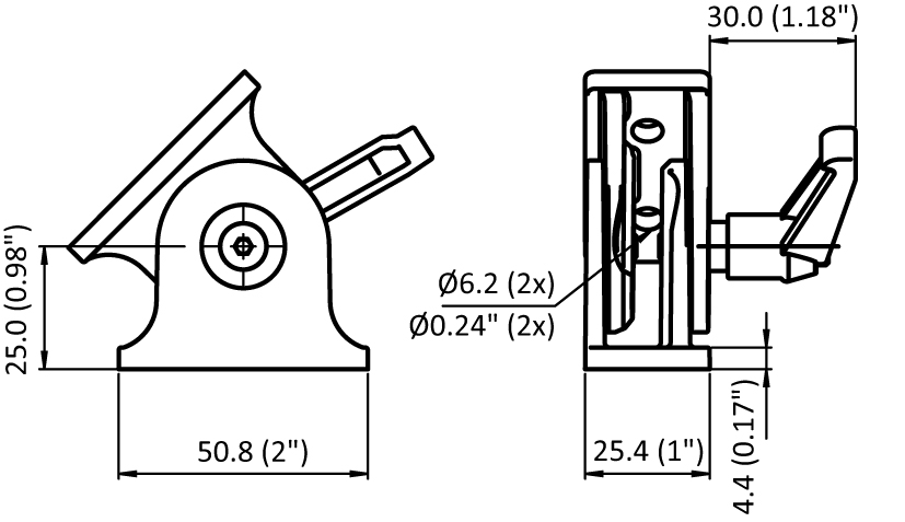 Pivot Joint 25 x 51 - 1" x 2" with Locking Lever