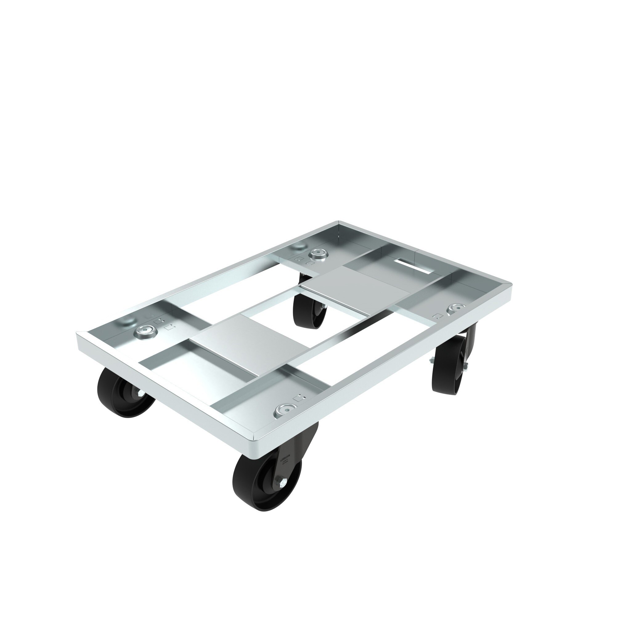Chariot bac 600 x 400, avec 2 roulettes pivotantes et 2 roulettes fixes 0207D1F2S2WD004 – image du produit