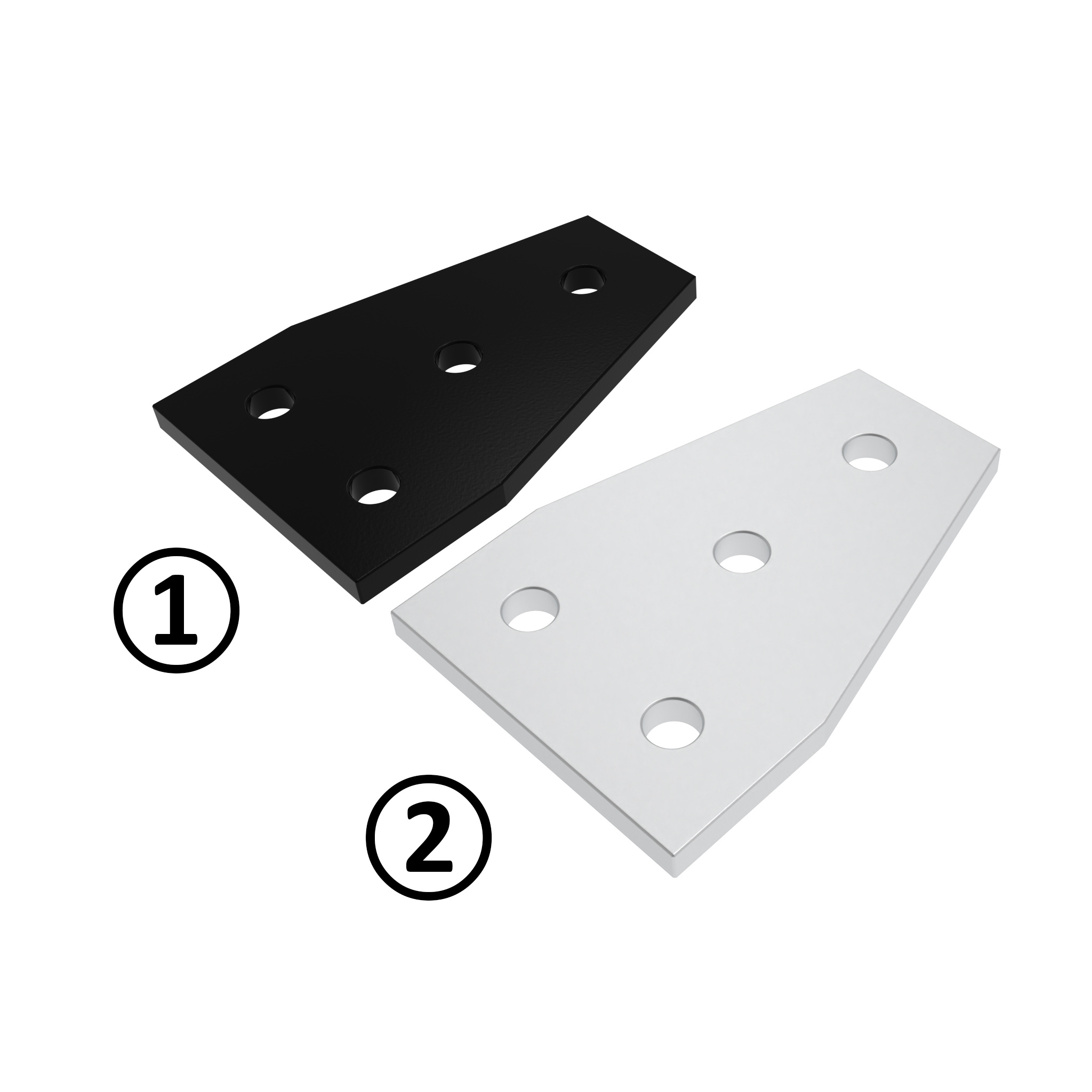 ECO Connection Plate AL T 4 Hole, 1 Slot Version