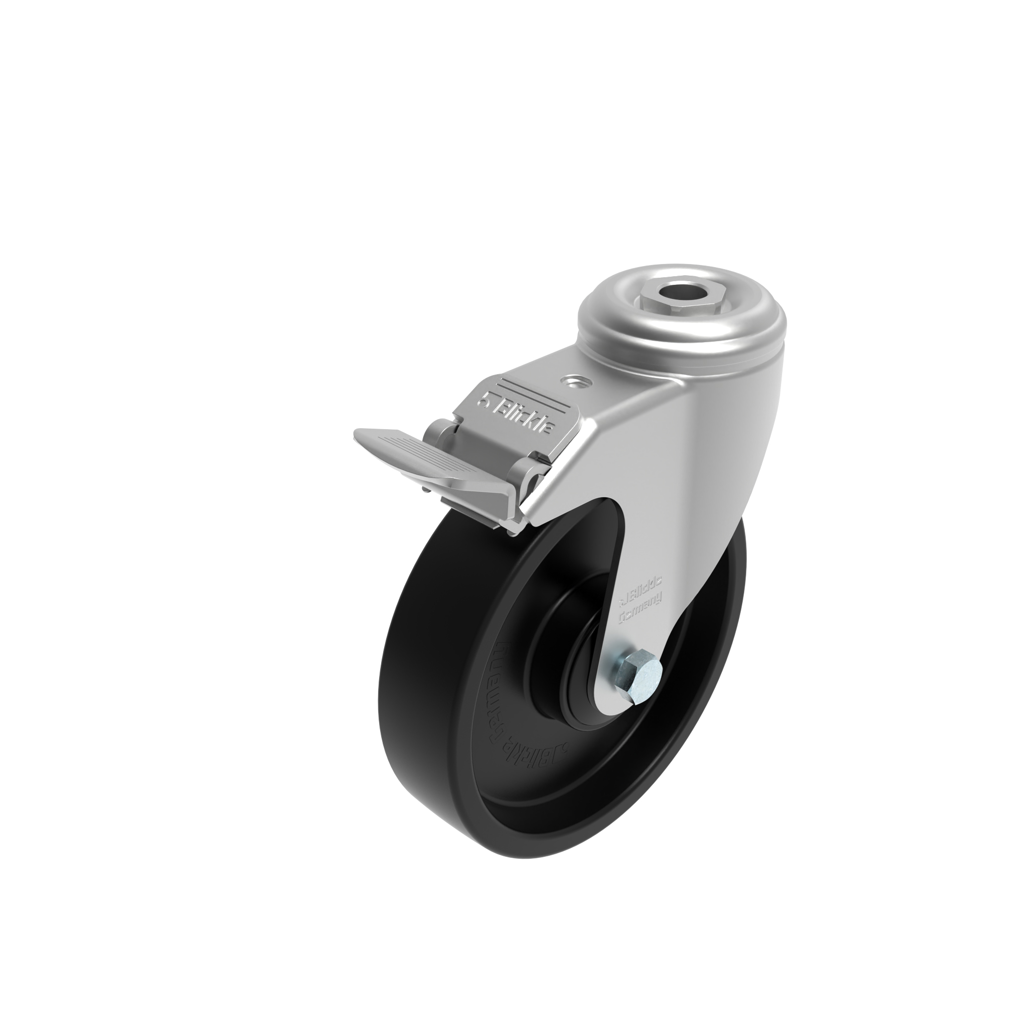 Rueda giratoria Ø 80 / 100 / 125 con freno de sistema 098S125ADN – imagen del producto