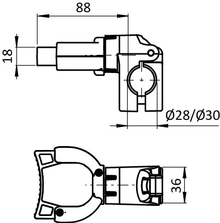 Besenhalter FLEX FX 20 - 30 für Rundrohre D28 / D30