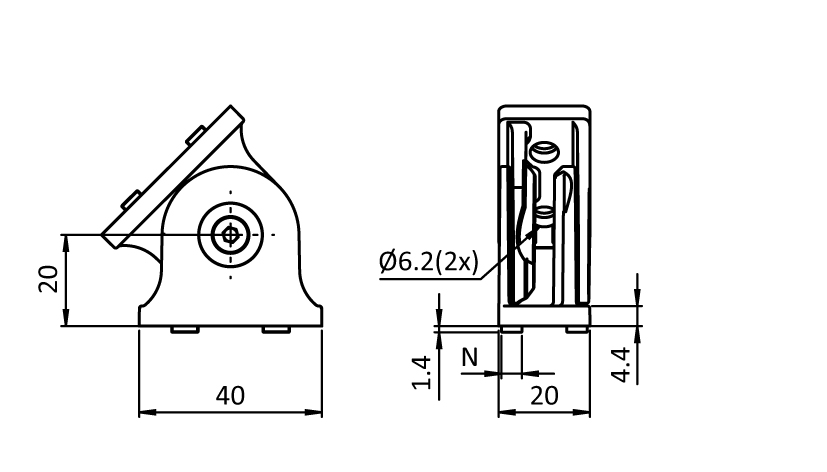 Pivot Joint 20 x 40