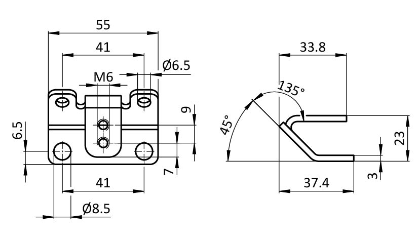 Fixation  pour Monorail FIFO  40 et 55 (Kit)
