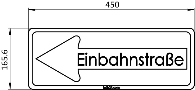 German One Way Road Floor Sign "Einbahnstraße", Pointing Left