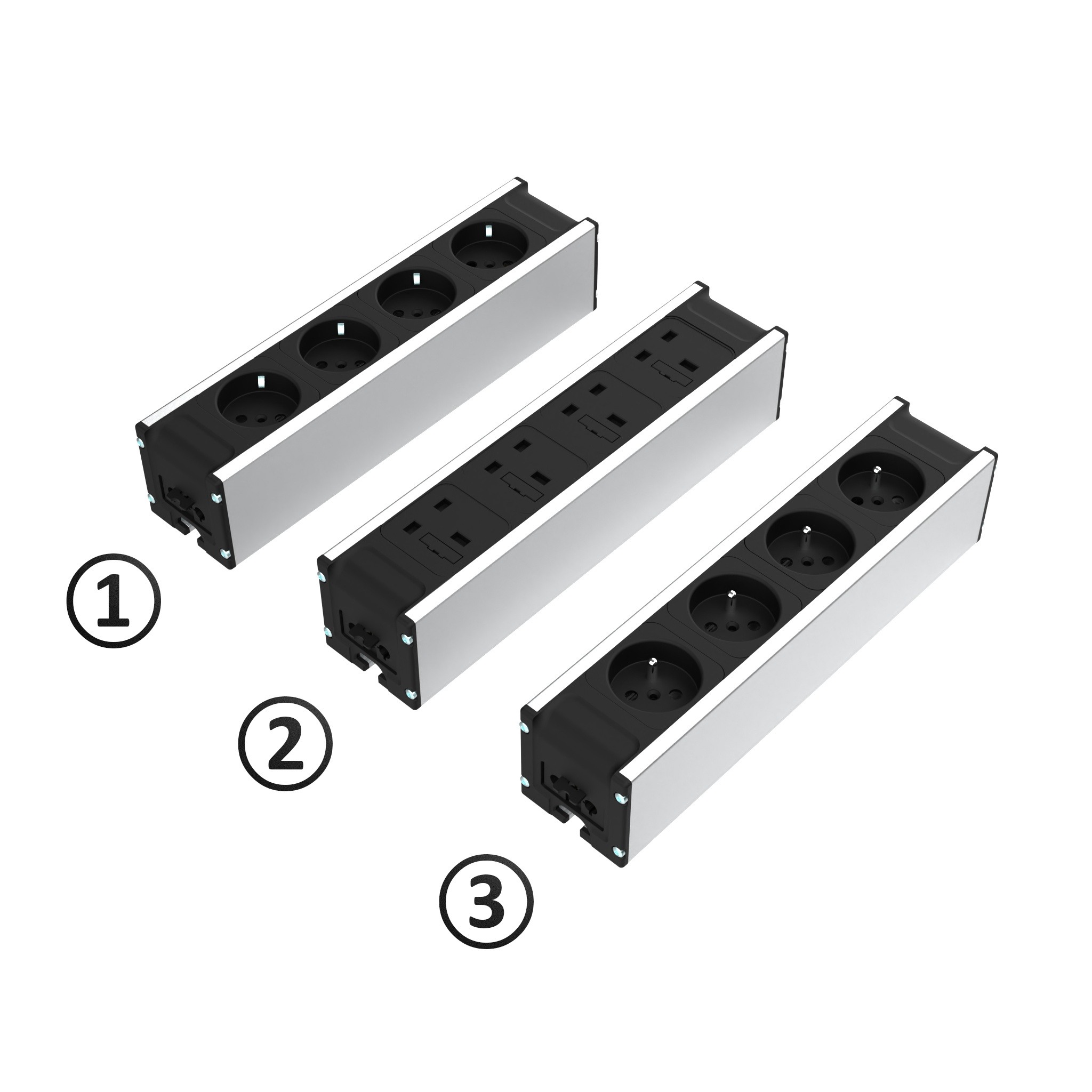 Steckdosenleiste Modul F Line 264 4x – Produktabbildung