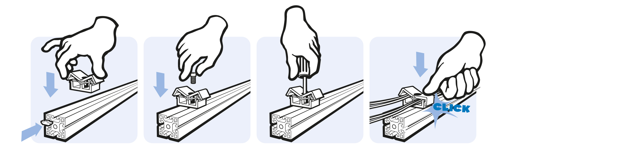 Clip Cable Binder - 2 chambers