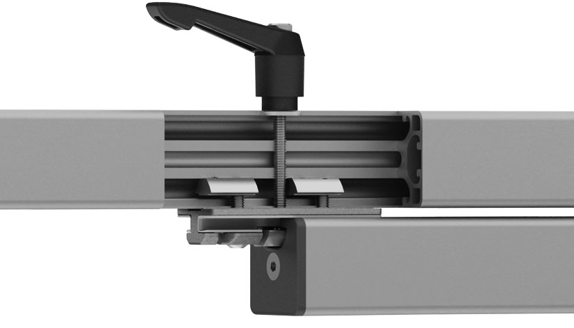 Profile Slider ZN 40 x 80 Fixed Bearing with Locking Lever (Set)