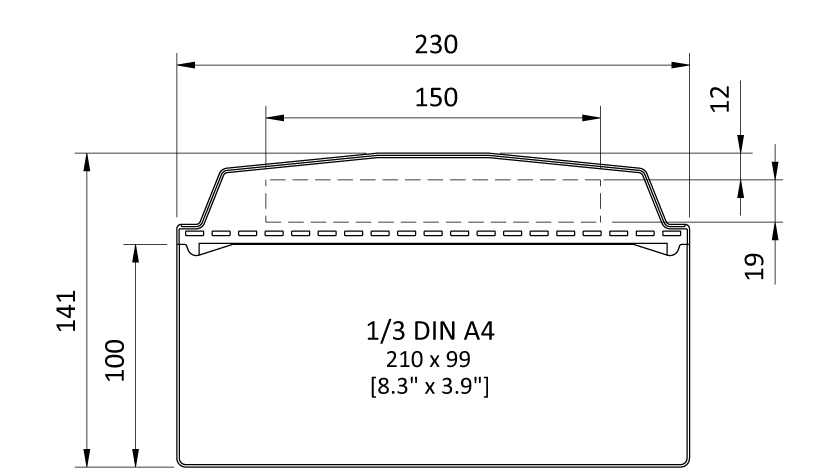 Pochette auto-adhésive 1/3 DIN A4 Portrait – plan technique