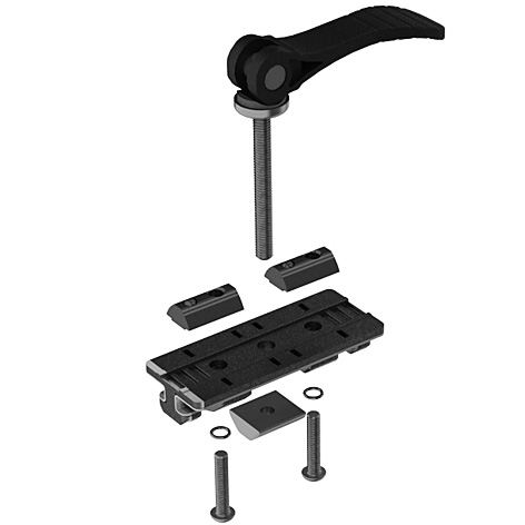 Profilgleiter ZN 40 x 80 Festlager mit Exzenterhebel (Set) – Produktabbildung