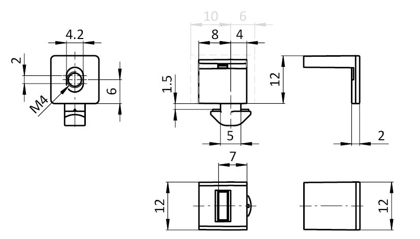 Fixation Block 12, Gray