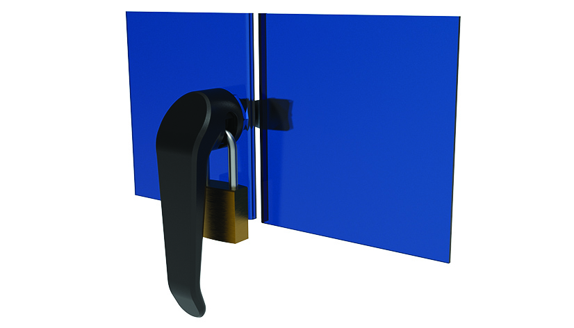 In-housing L-handle Quarter Turn Lock 22.5 / 18, Padlock Compatible