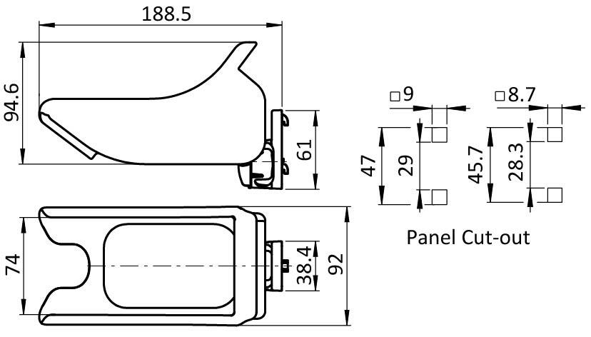 Packband-Handabroller Halter FX für Quadratlochungen 9 x 9 (8.7 x 8.7)