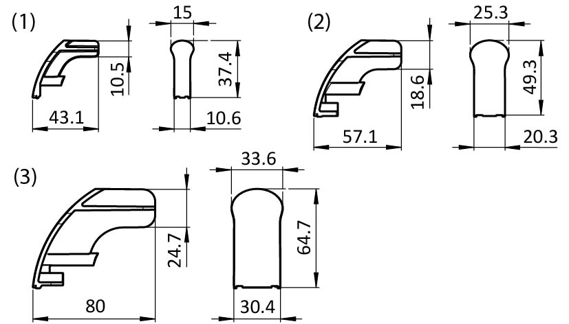 Cover Cap for Comfort and System Handle (Set)