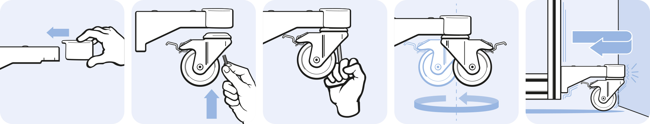 Swivel Caster Arm I 40 x 80 (Set)
