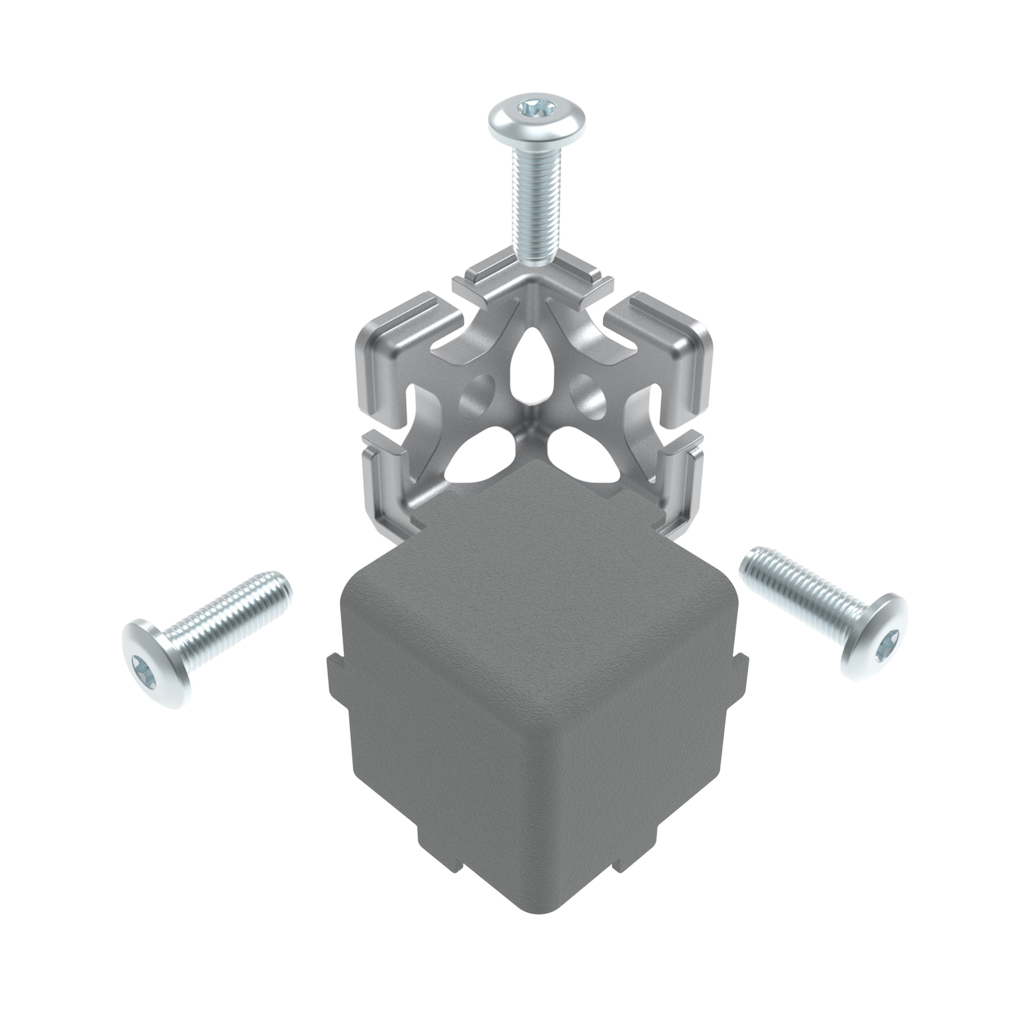 Connecteur d'angle 40, 3D avec passage de câbles (Kit)