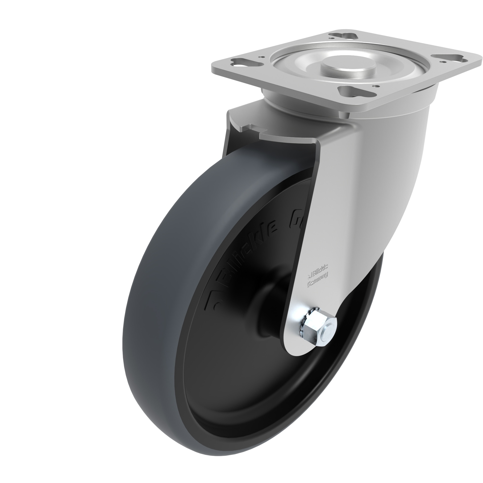 Heavy-duty Swivel Caster Ø 200 with Mounting Plate 40 / 45 098S200UH129105 – product image