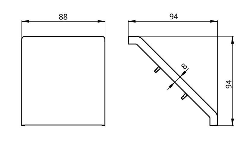 Cover Cap for Alu Connection Angle 90 – plan technique