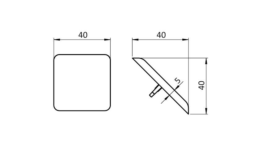 Cover Cap for Alu Connection Angle I40 M (Set)
