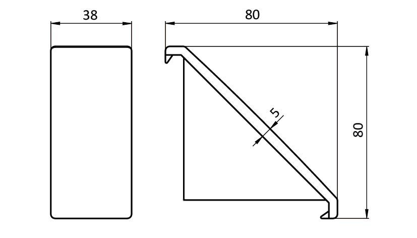 Cover Cap for Alu Connection Angle 40 x 80
