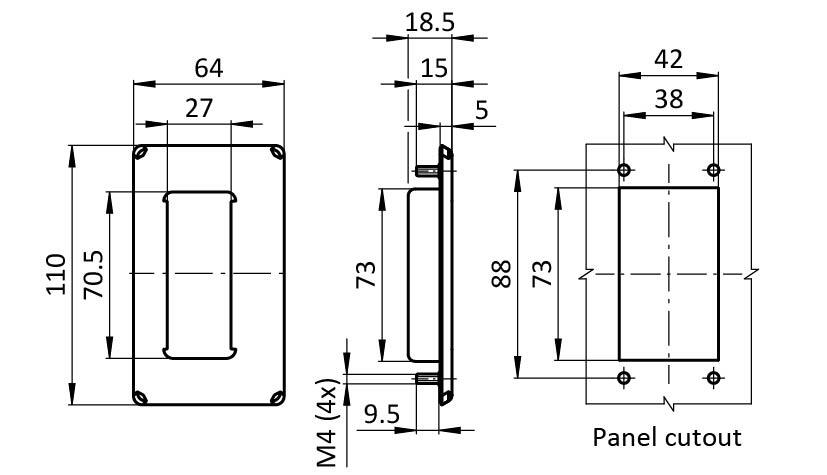 Flush Pocket Pull Handle SS 110 x 64