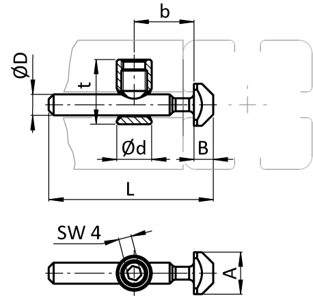 Zentralverbinder I 90° +/-45°