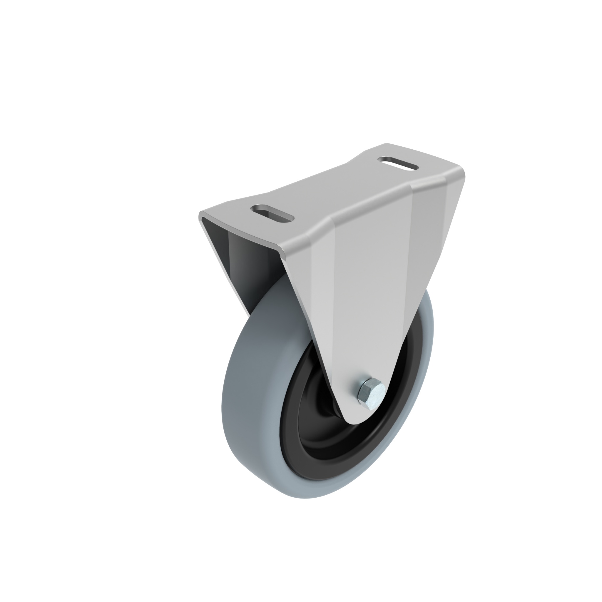 Rueda fija Ø 80 / 100 / 125 con placa de montaje 40 / 45 098F125G4045N – imagen del producto
