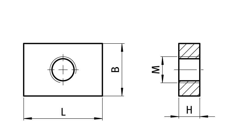 Threaded Plate – technical drawing