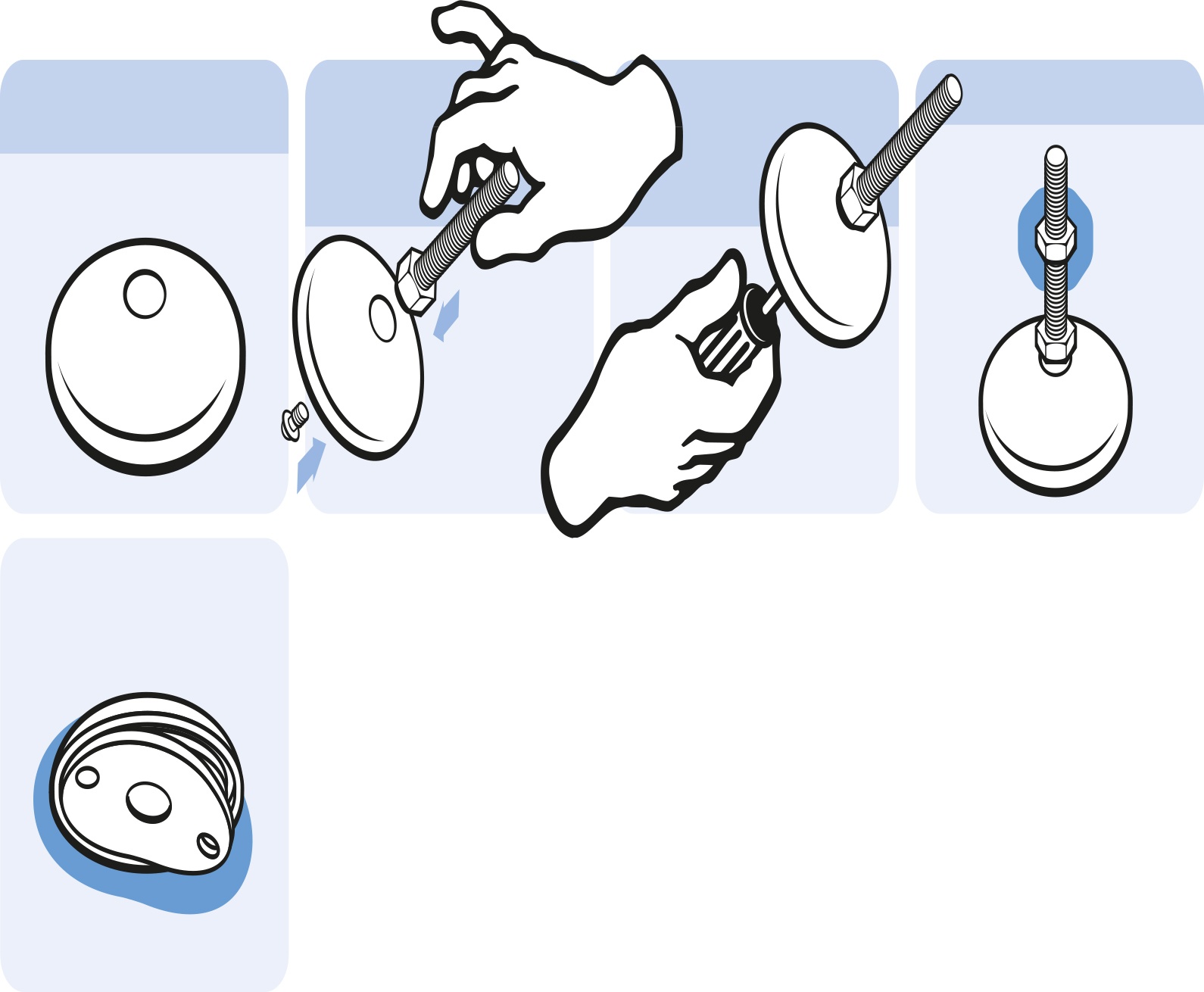 Base SS for Pivot Feet – assembly graphic