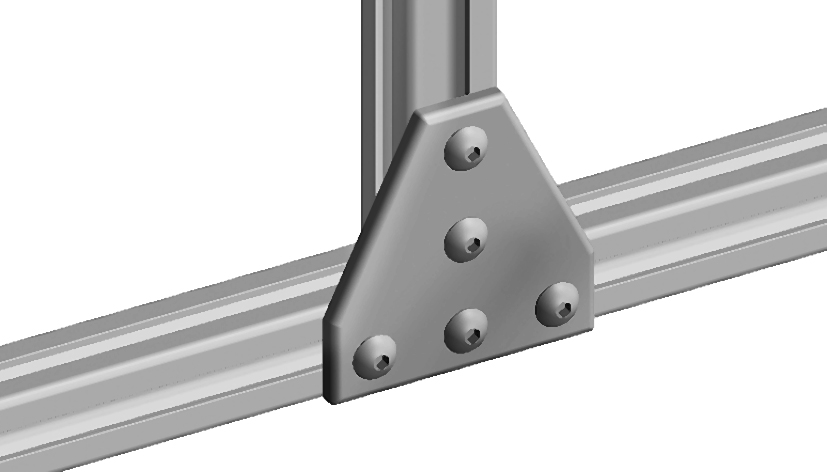 Connection Plate AL T 5 Hole, 1 Slot Version