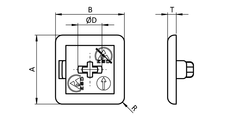 Cache pour profilé modulaire 20mm – plan technique