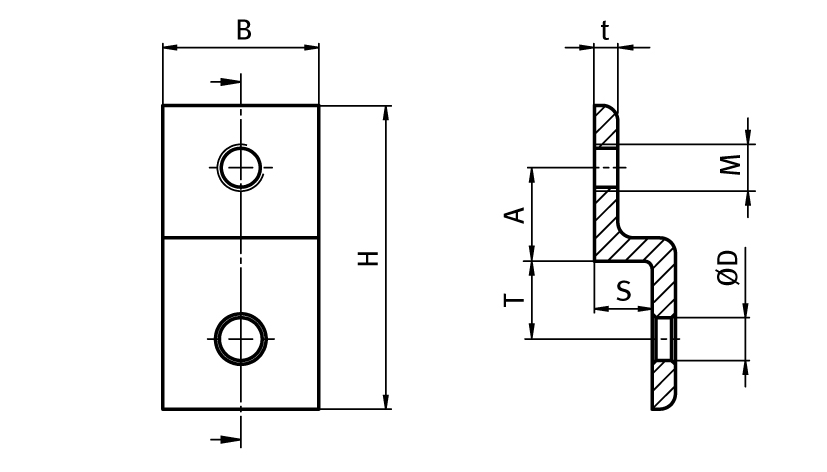 Panel Holder – technical drawing