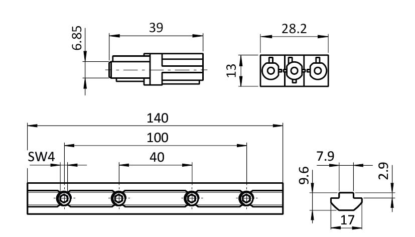 Connection Coupling GST18i3 for Module F Line (Set)
