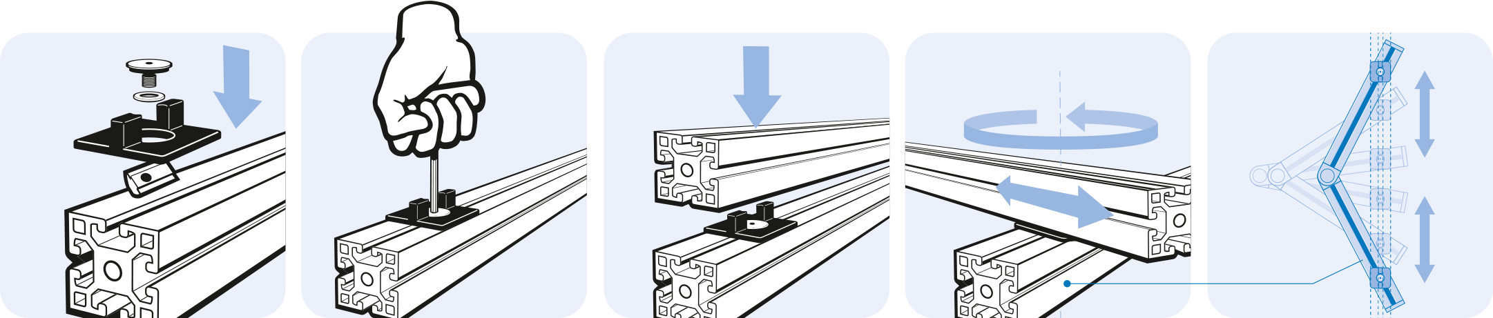 T-slot Slider (Set) – gráfico de montaje