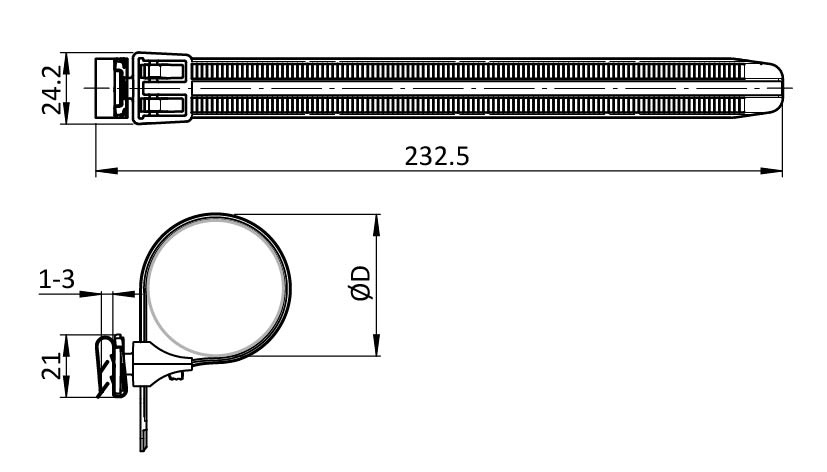 Fixing Tie Edge Clip TWIST 90